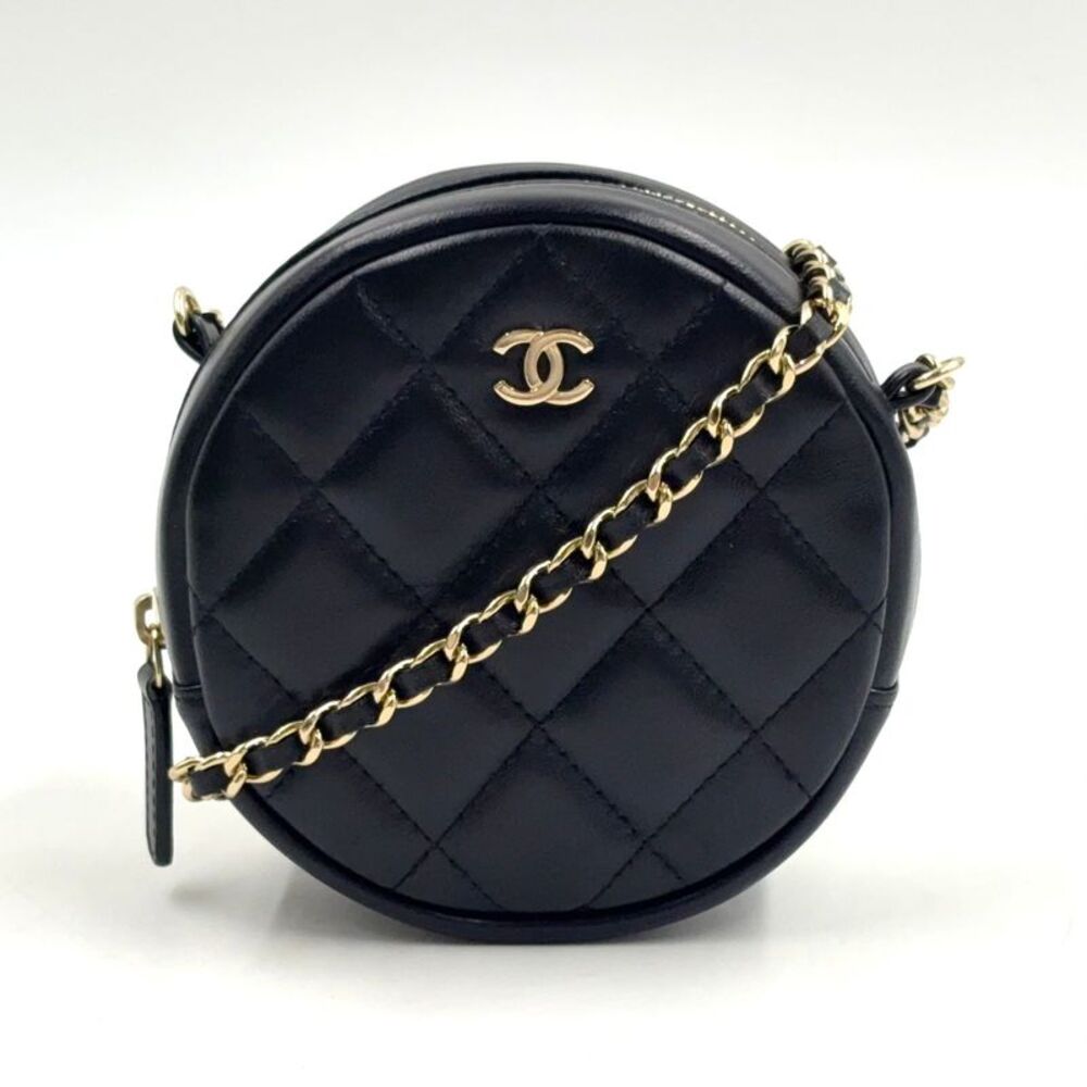 Chanel Classic Round Chain Shoulder Bag Black